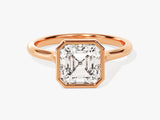 Bezel Asscher Diamond Engagement Ring (2.00 CT)