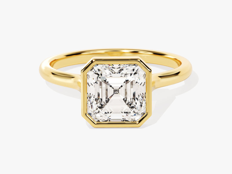 Bezel Asscher Diamond Engagement Ring (2.00 CT)