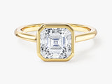 Bezel Asscher Moissanite Engagement Ring (2.00 CT)