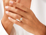 Bezel Asscher Moissanite Engagement Ring (2.00 CT)