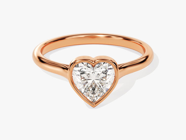 Rose gold ring with heart-shaped diamond engagement ring