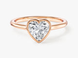 Bezel Heart Lab Grown Diamond Engagement Ring (1.00 CT)