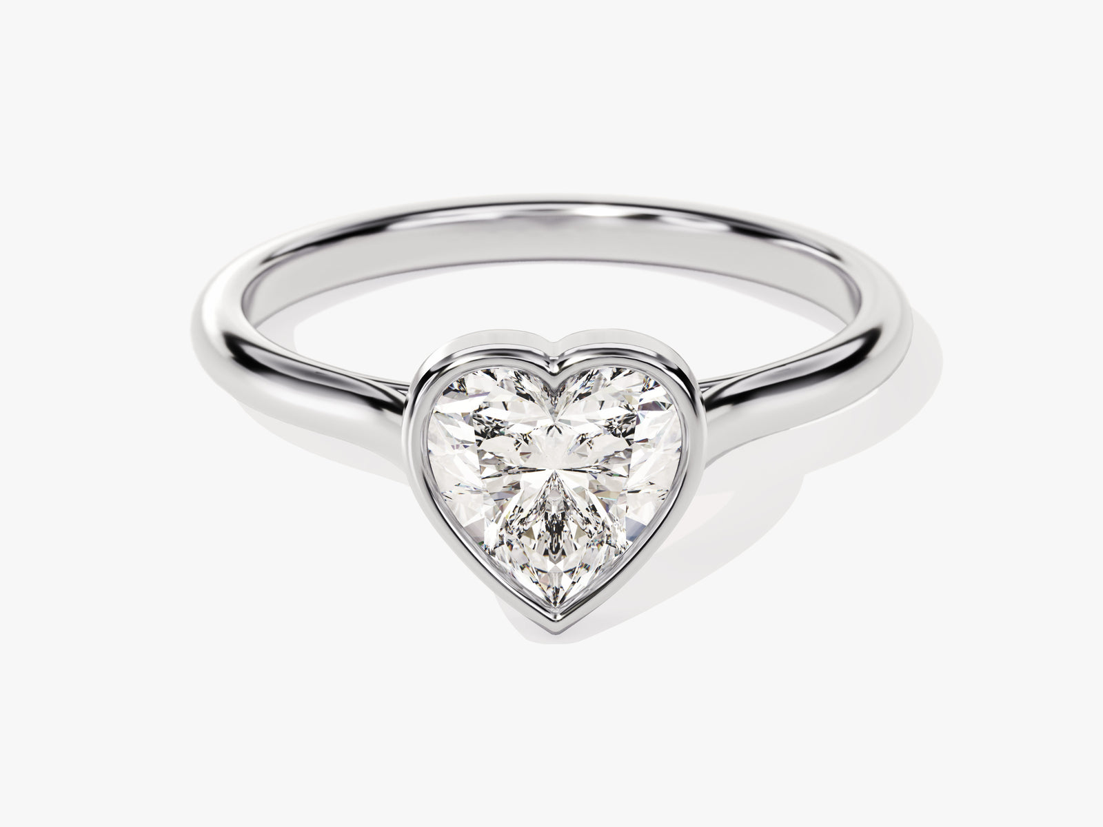 RINGJEWEL Heart Cut Near White Moissanite Solitaire Ring - Size 7, 5.05 Carat, Lifetime Warranty