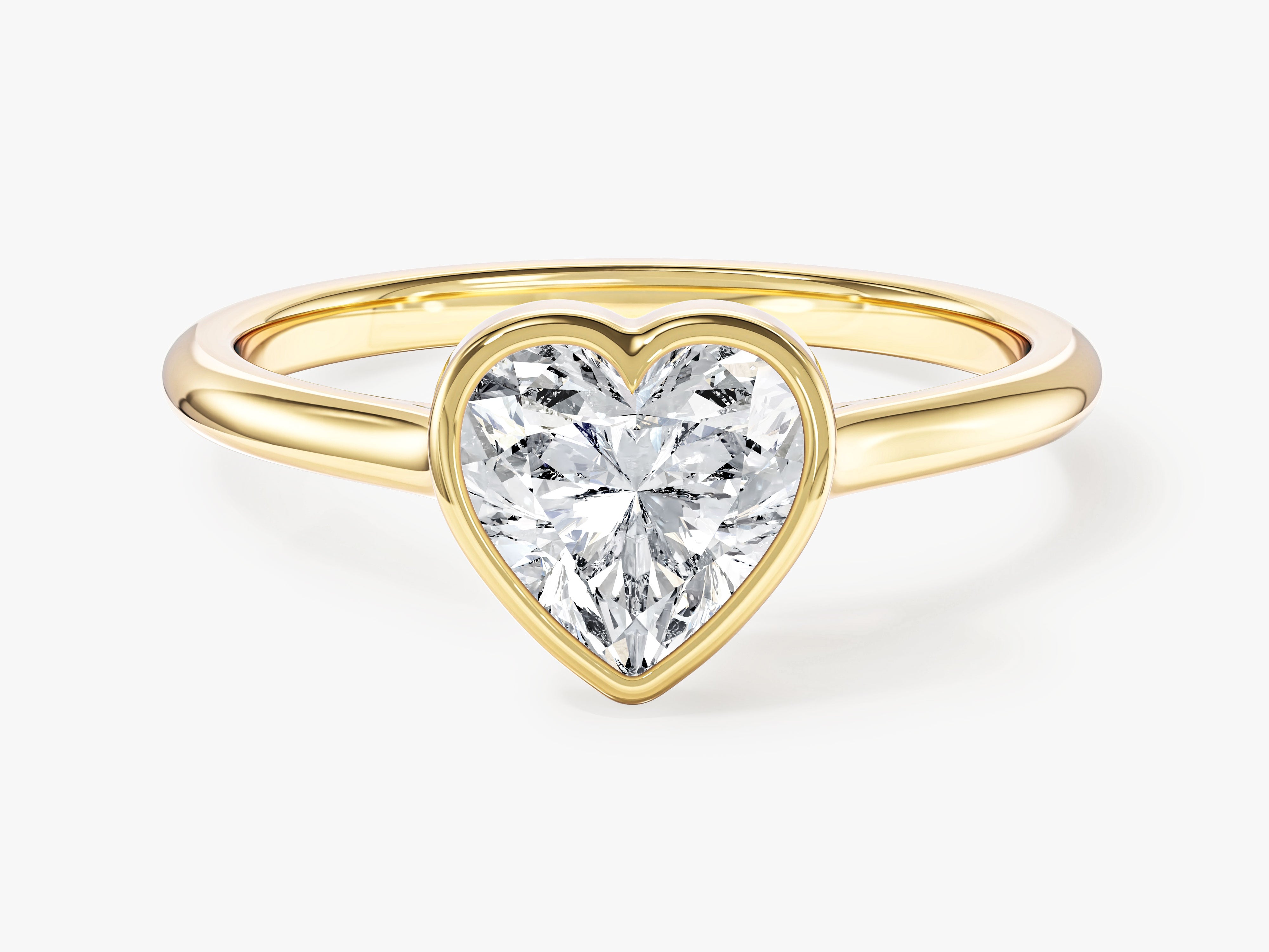 Bezel Heart Moissanite Engagement Ring (1.00 CT)