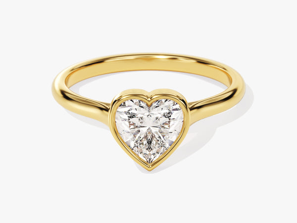 Bezel Heart Diamond Engagement Ring (1.00 CT)