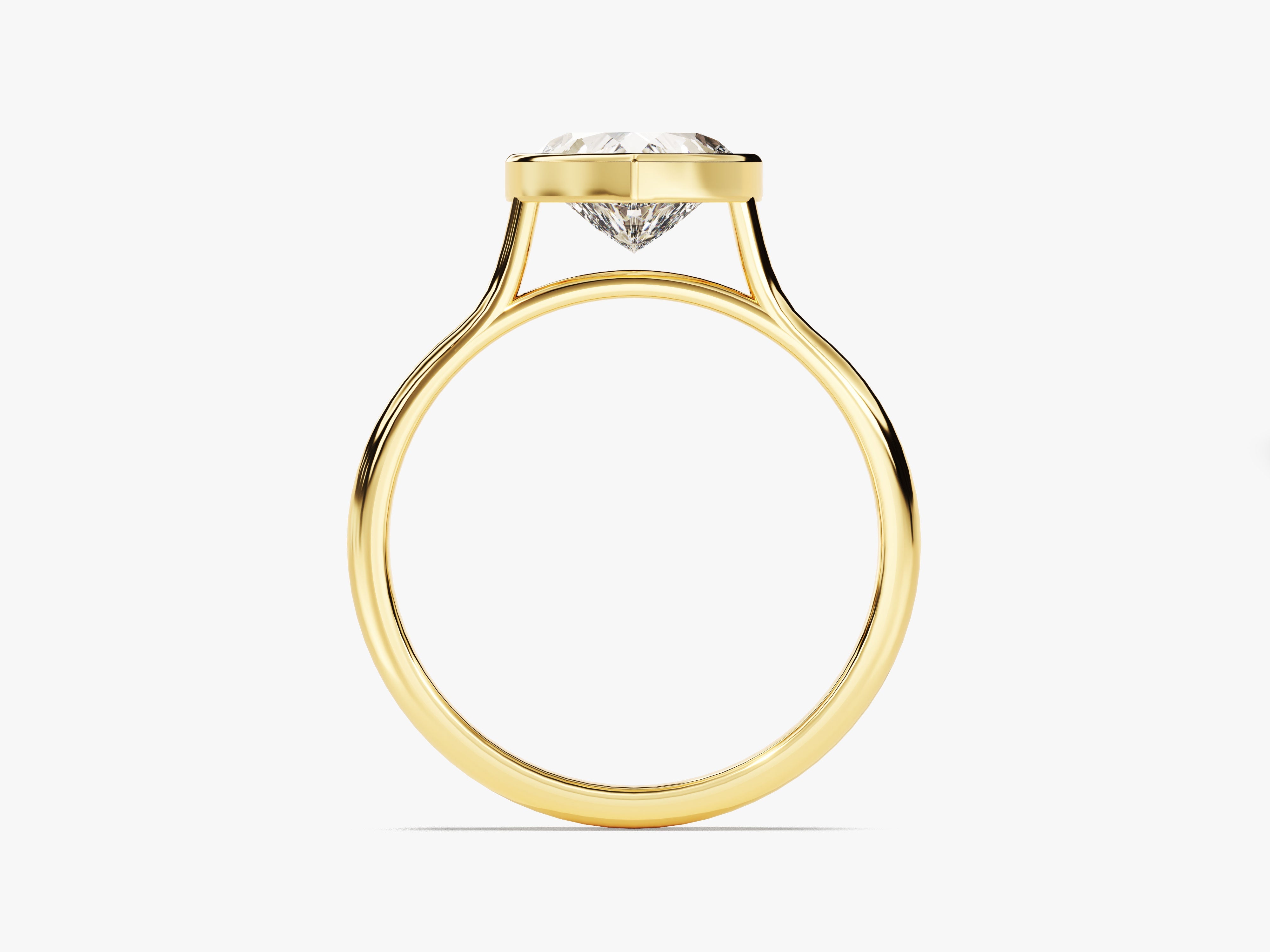 Bezel Heart Diamond Engagement Ring (1.50 CT)