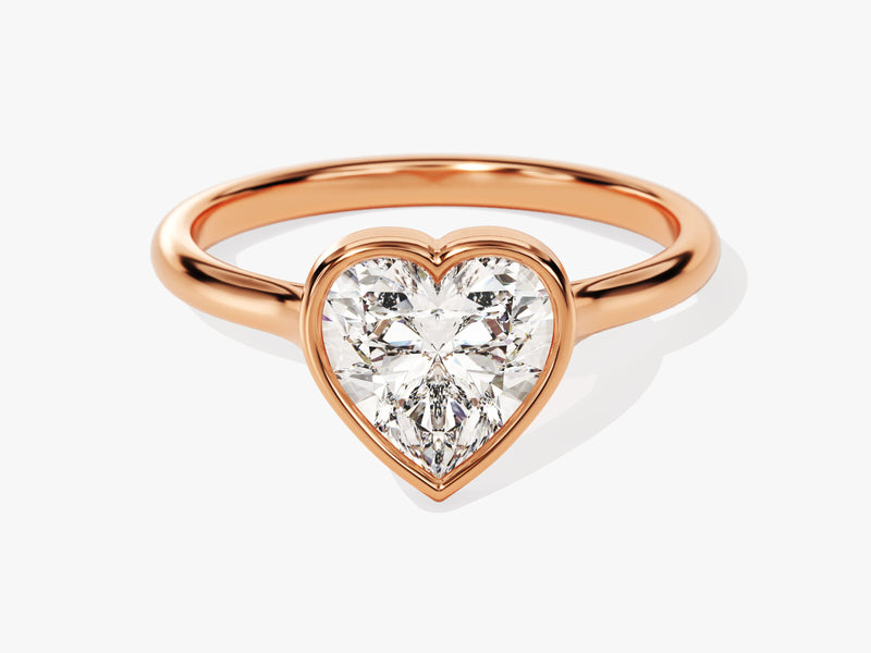 Bezel Heart Lab Grown Diamond Engagement Ring (1.50 CT)