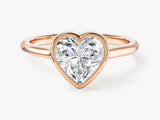 Bezel Heart Lab Grown Diamond Engagement Ring (1.50 CT)
