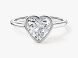 Bezel Heart Lab Grown Diamond Engagement Ring (1.50 CT)