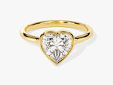 Bezel Heart Moissanite Engagement Ring (1.50 CT)