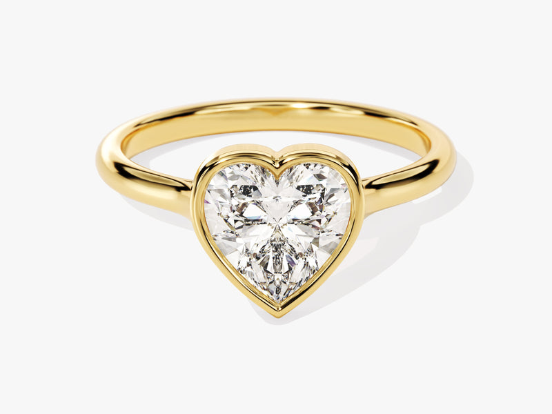 Bezel Heart Lab Grown Diamond Engagement Ring (1.50 CT)