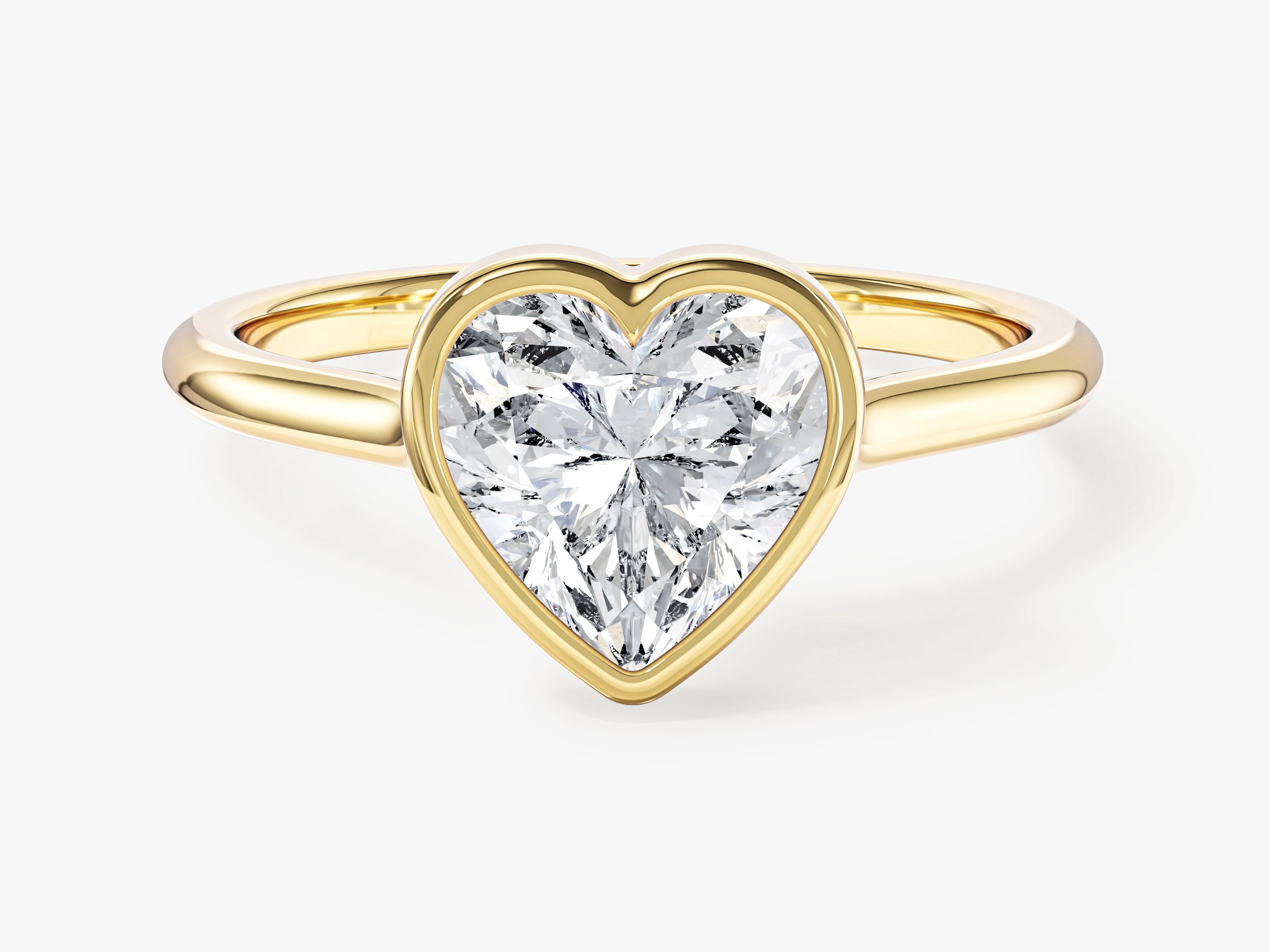 Bezel Heart Moissanite Engagement Ring (1.50 CT)