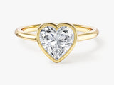 Bezel Heart Lab Grown Diamond Engagement Ring (1.50 CT)