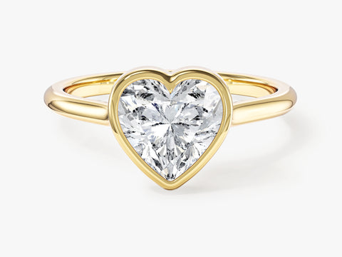 Bezel Heart Moissanite Engagement Ring (1.50 CT)