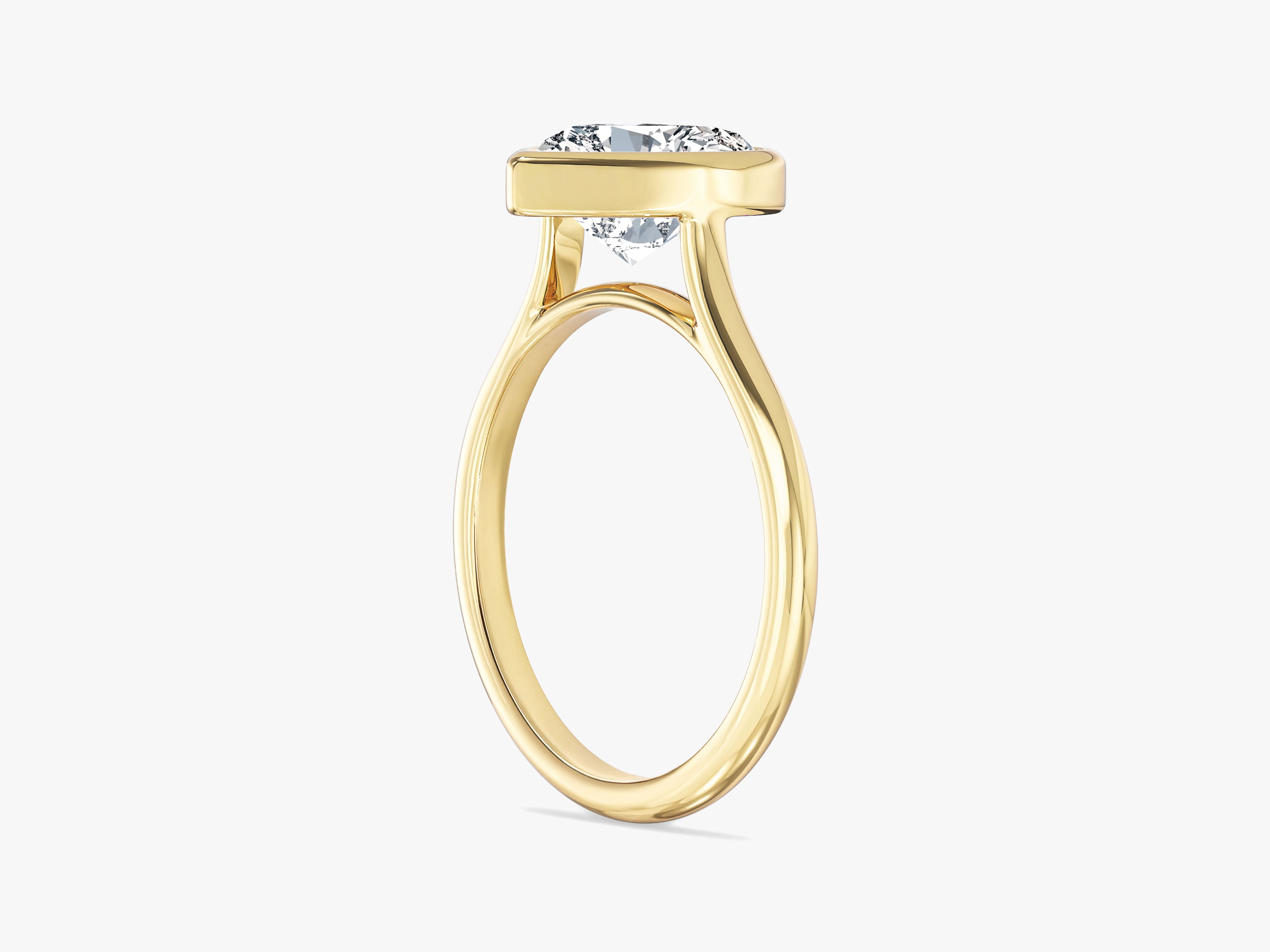 Bezel Heart Lab Grown Diamond Engagement Ring (2.00 CT)