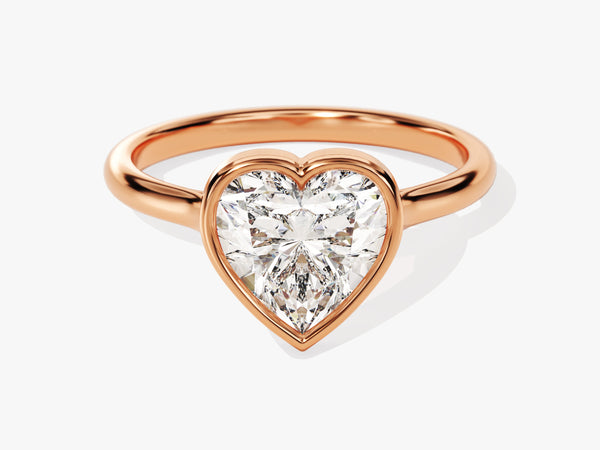 Rose gold heart diamond engagement ring