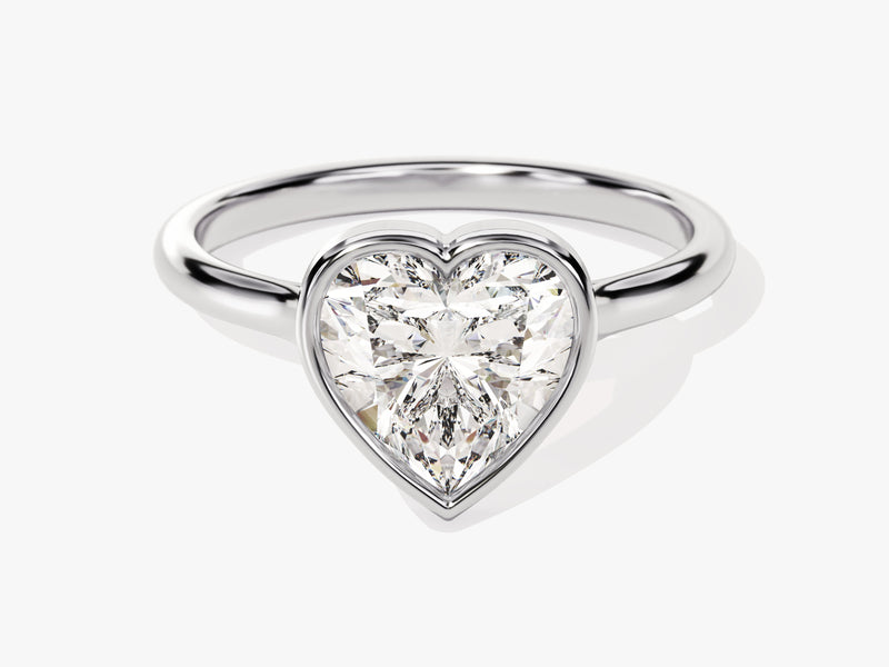 Bezel Heart Lab Grown Diamond Engagement Ring (2.00 CT)