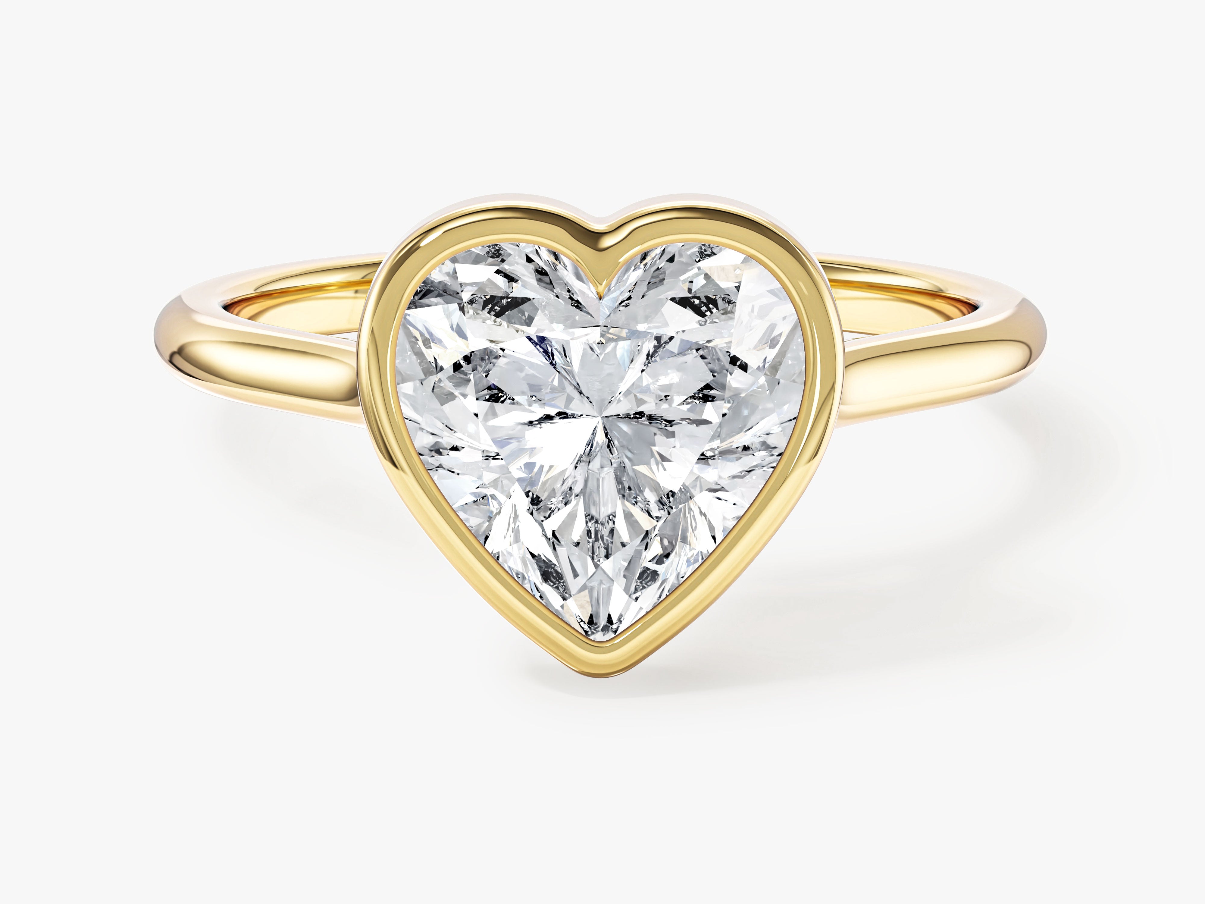 Bezel Heart Moissanite Engagement Ring (2.00 CT)