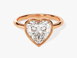 Bezel Heart Moissanite Engagement Ring (3.00 CT)