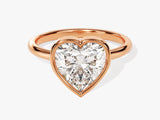 Rose gold ring with a heart-shaped diamond engagement ring