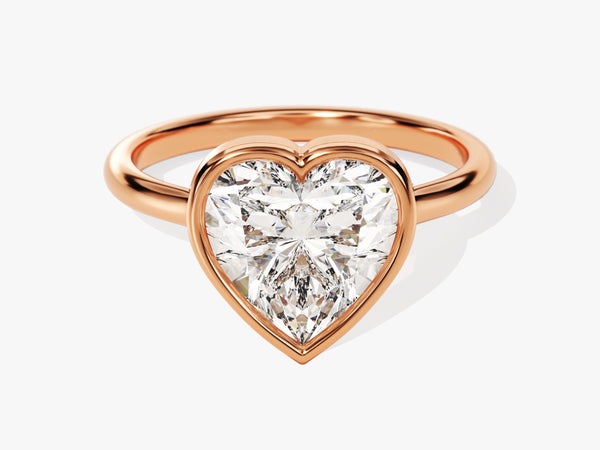 Rose gold heart diamond engagement ring