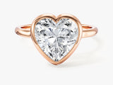 Bezel Heart Lab Grown Diamond Engagement Ring (3.00 CT)
