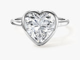 Bezel Heart Lab Grown Diamond Engagement Ring (3.00 CT)