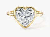 Bezel Heart Lab Grown Diamond Engagement Ring (3.00 CT)