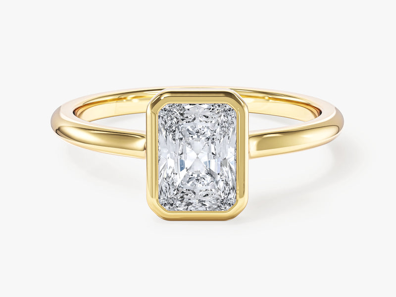 Bezel Radiant Moissanite Engagement Ring (1.00 CT)