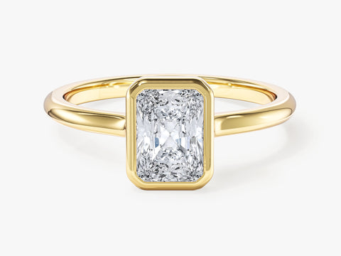 Bezel Radiant Moissanite Engagement Ring (1.00 CT)