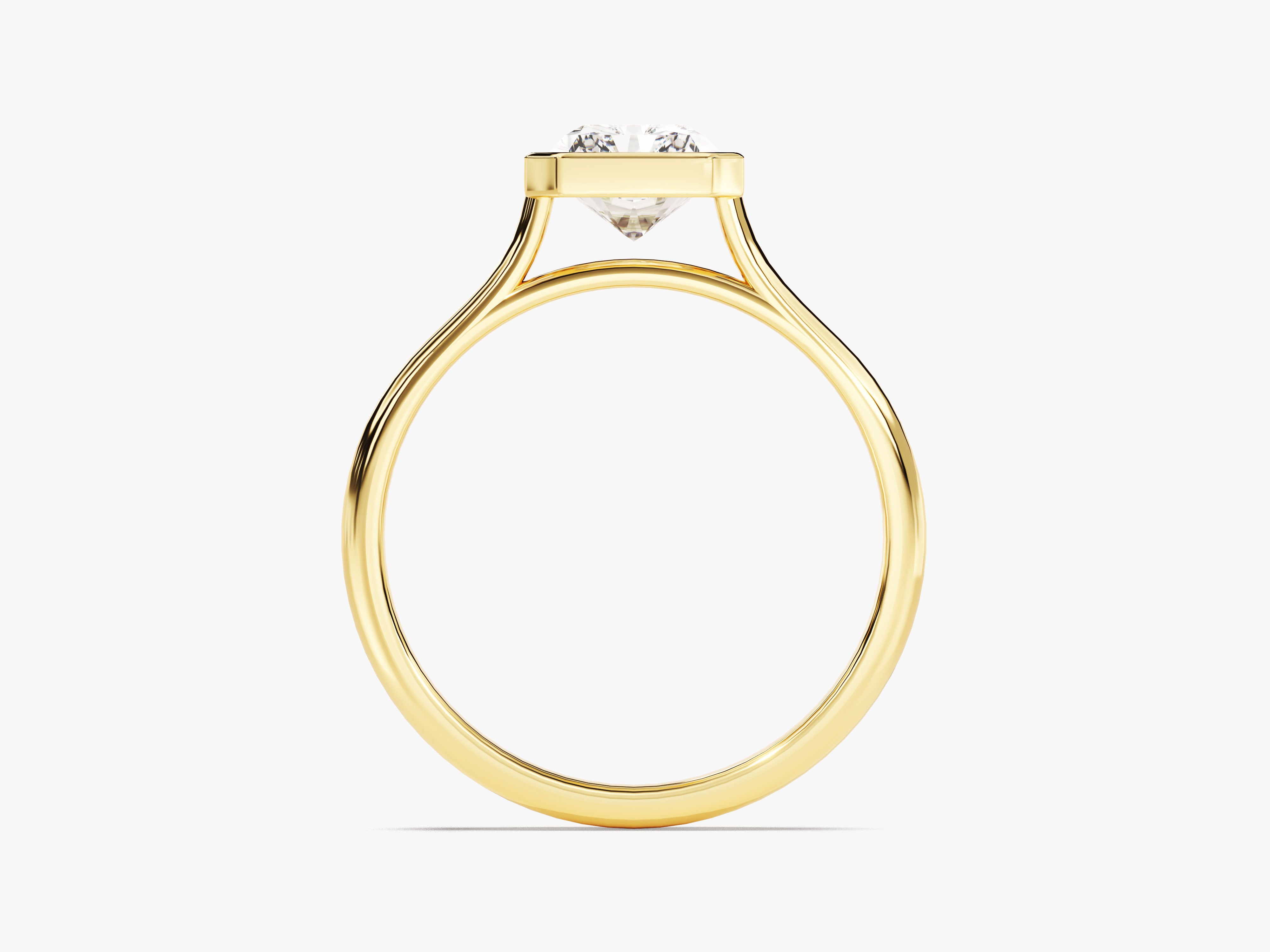 Bezel Radiant Moissanite Engagement Ring (1.50 CT)