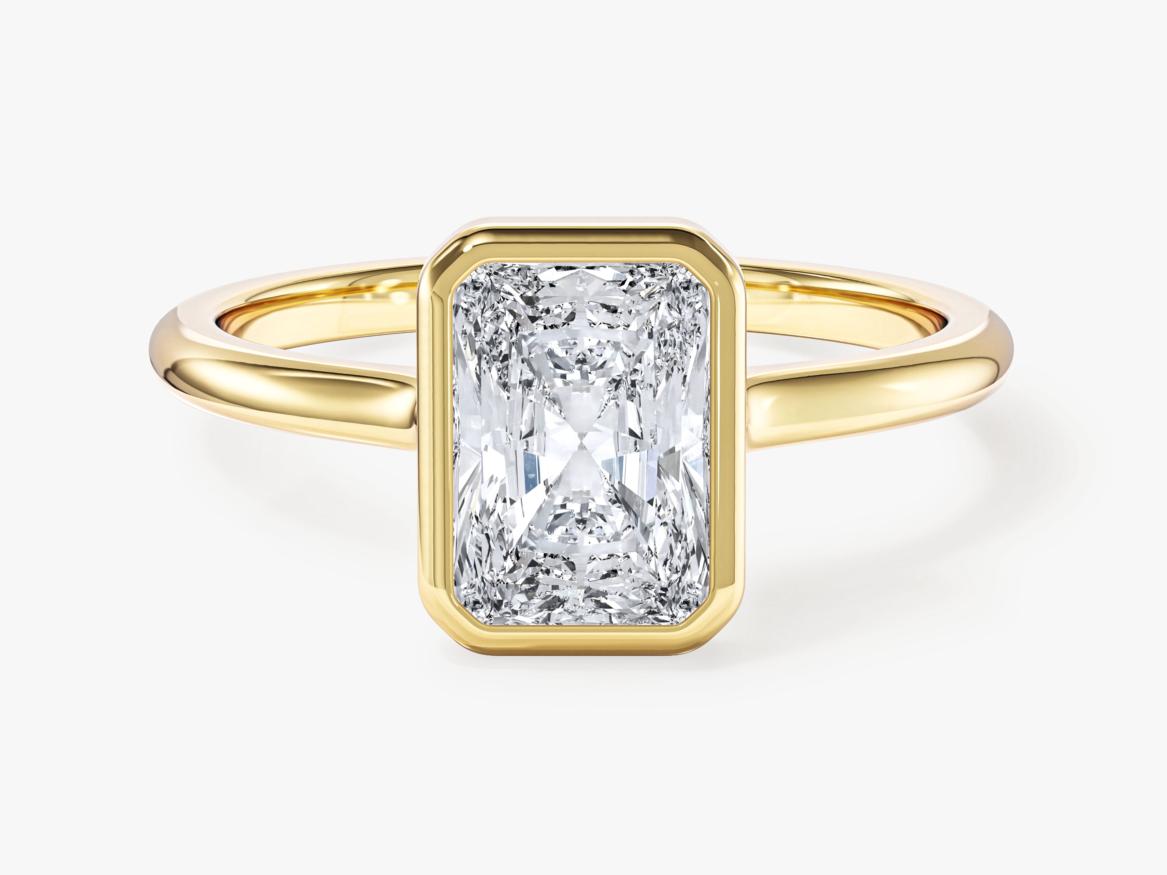 Bezel Radiant Moissanite Engagement Ring (1.50 CT)