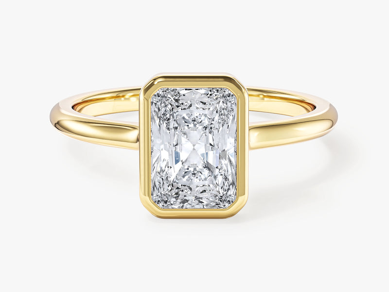 Bezel Radiant Moissanite Engagement Ring (1.50 CT)