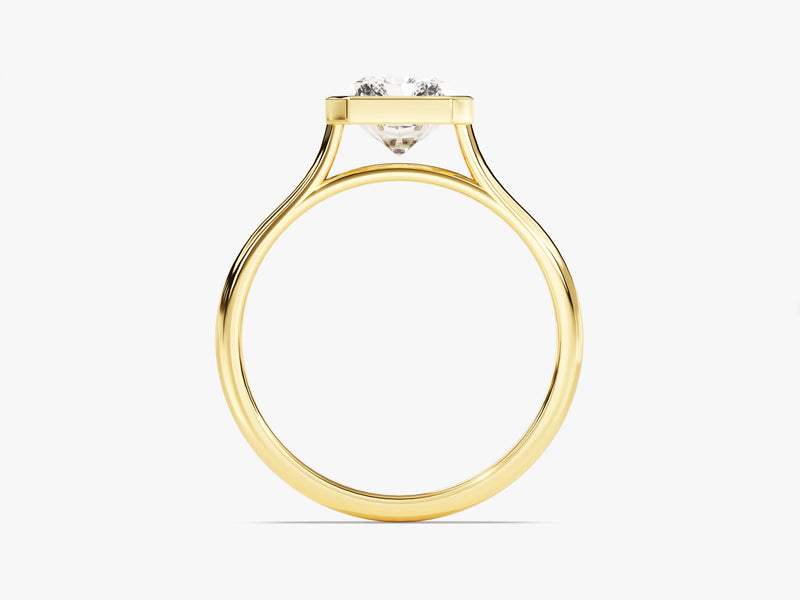 Bezel Radiant Moissanite Engagement Ring (2.00 CT)