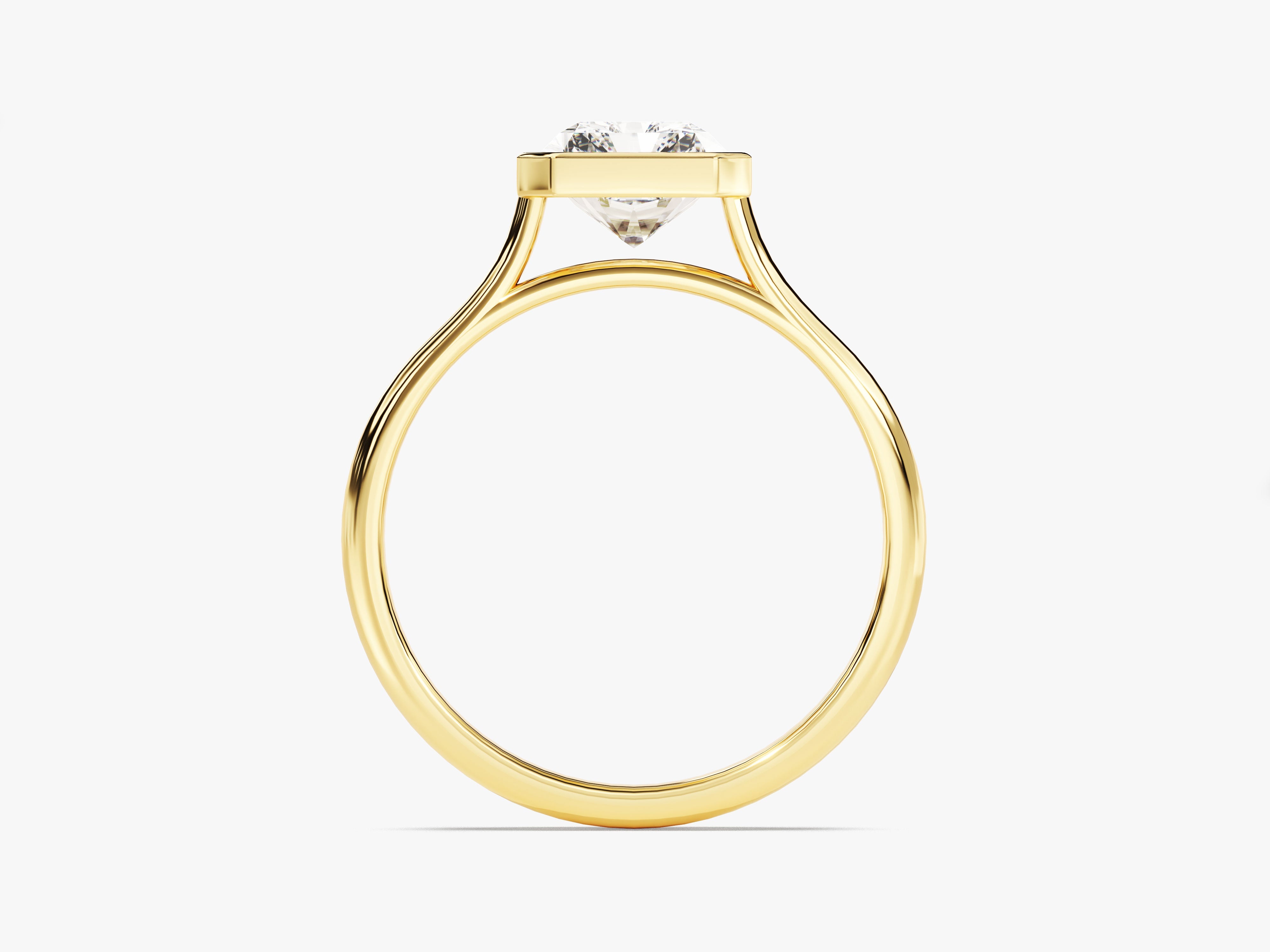 Gold ring with a diamond solitaire setting