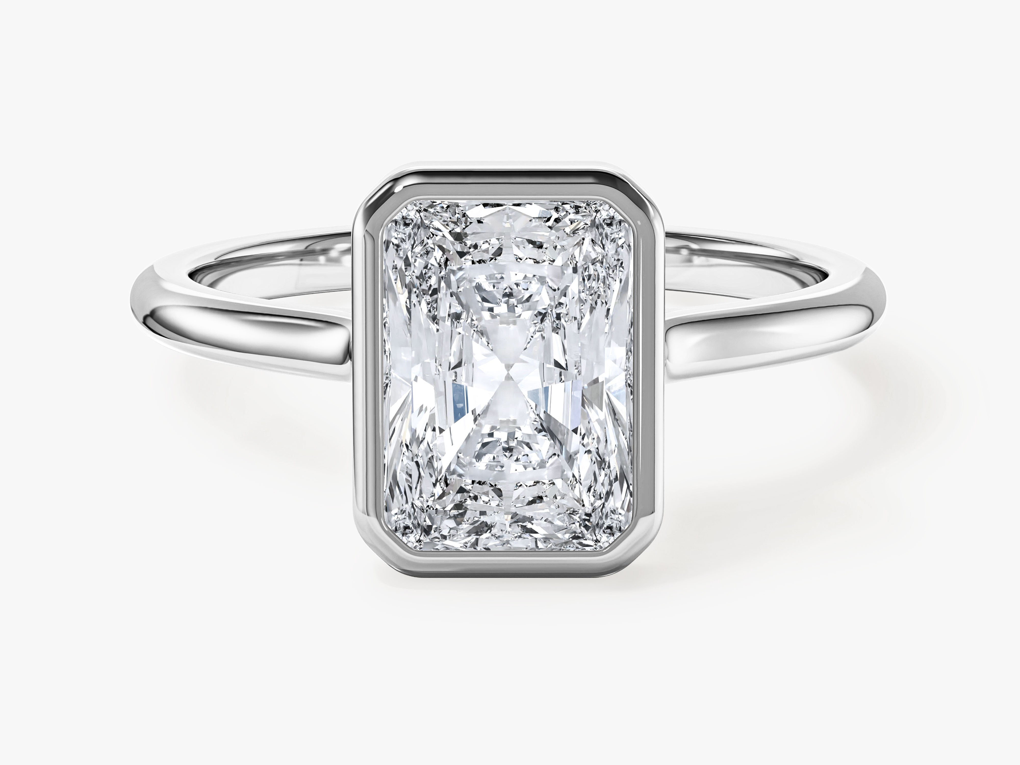 Bezel Radiant Moissanite Engagement Ring (2.00 CT)