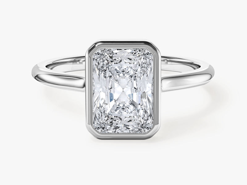 Bezel Radiant Moissanite Engagement Ring (2.00 CT)