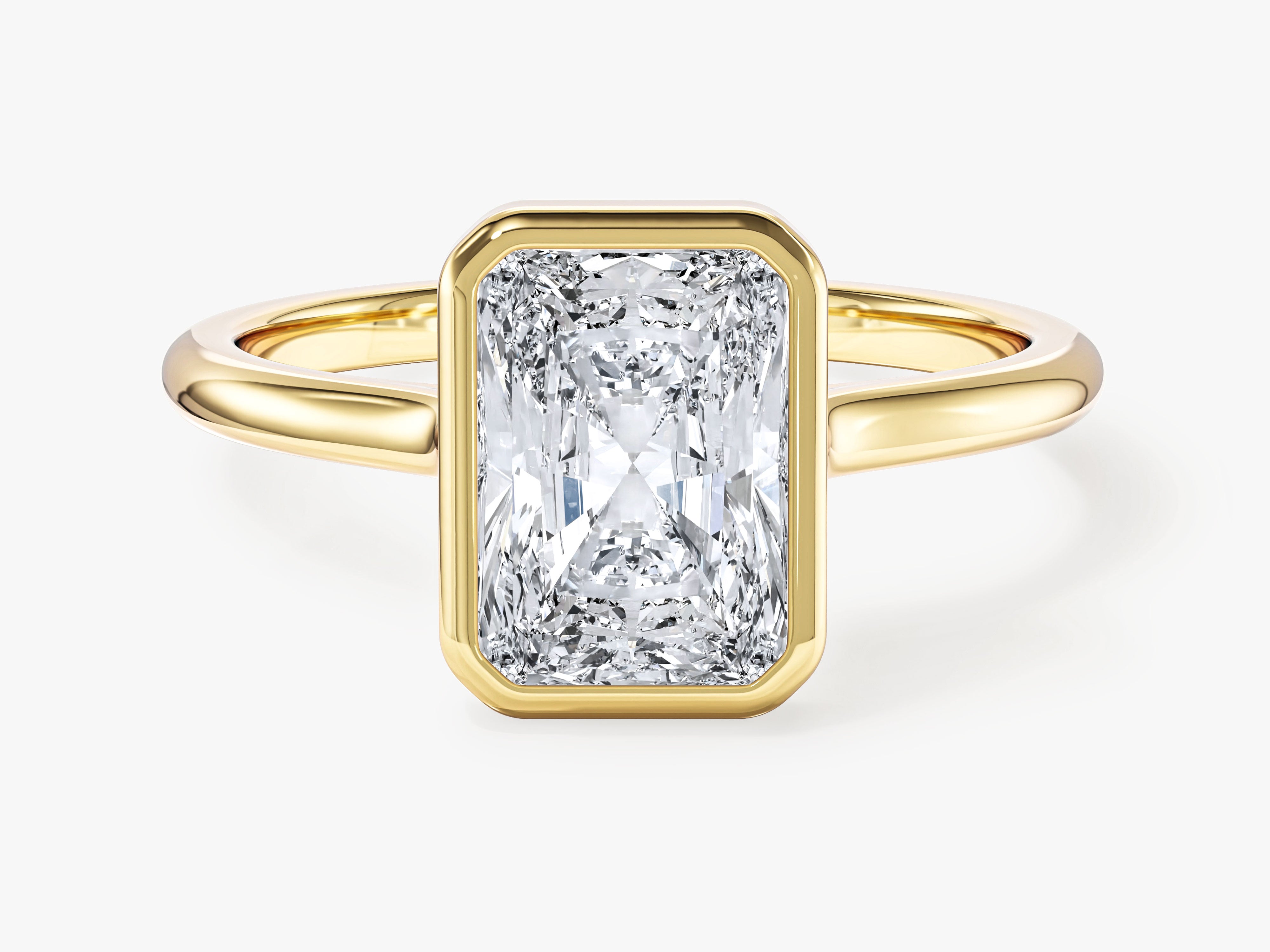 Bezel Radiant Lab Grown Diamond Engagement Ring (2.00 CT)