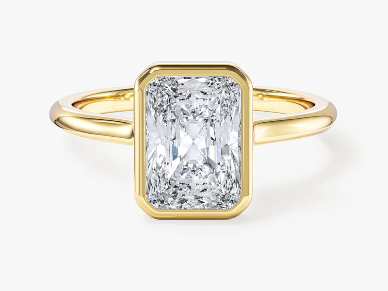 Bezel Radiant Lab Grown Diamond Engagement Ring (2.00 CT)