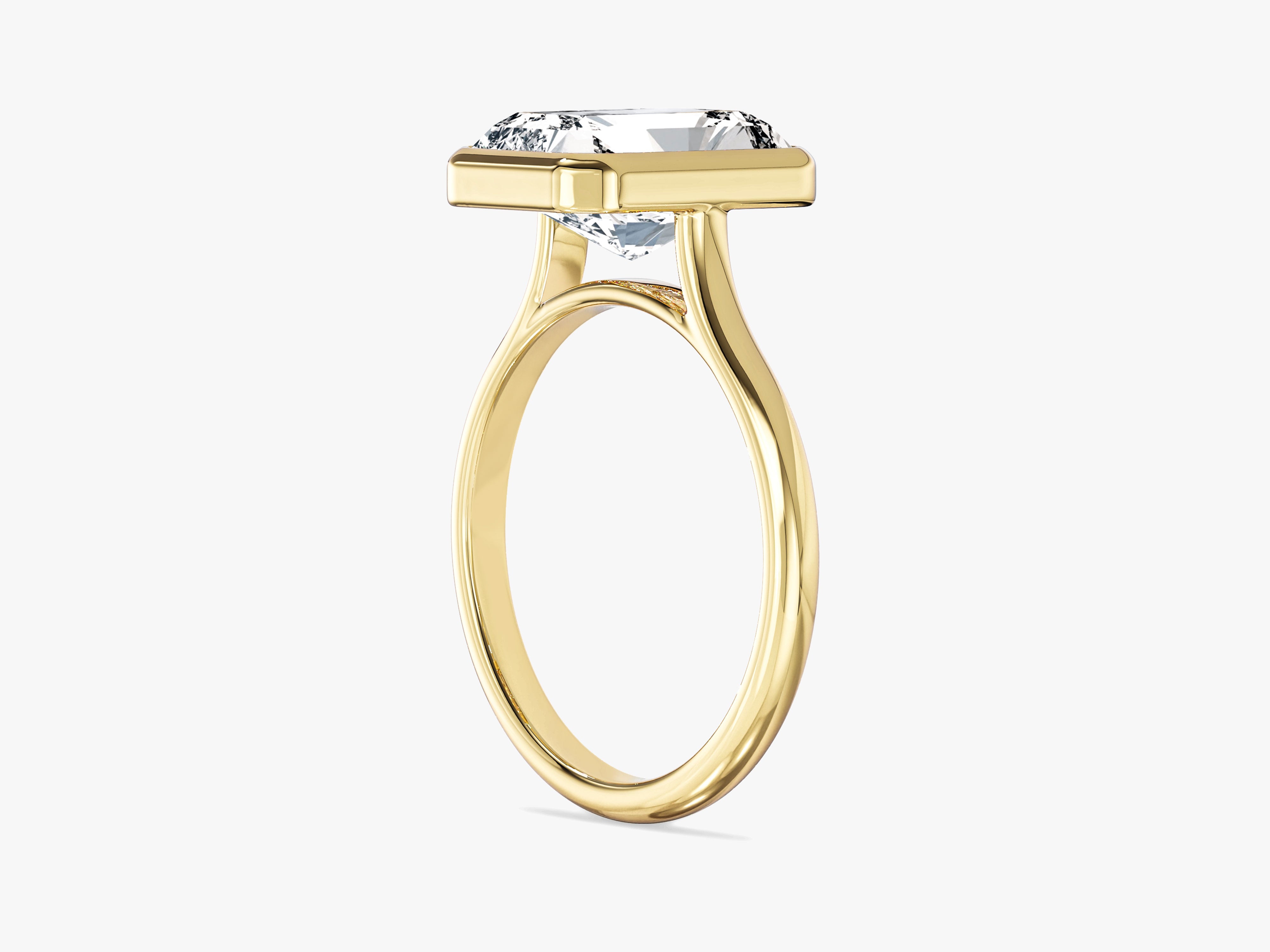 Bezel Radiant Moissanite Engagement Ring (3.00 CT)