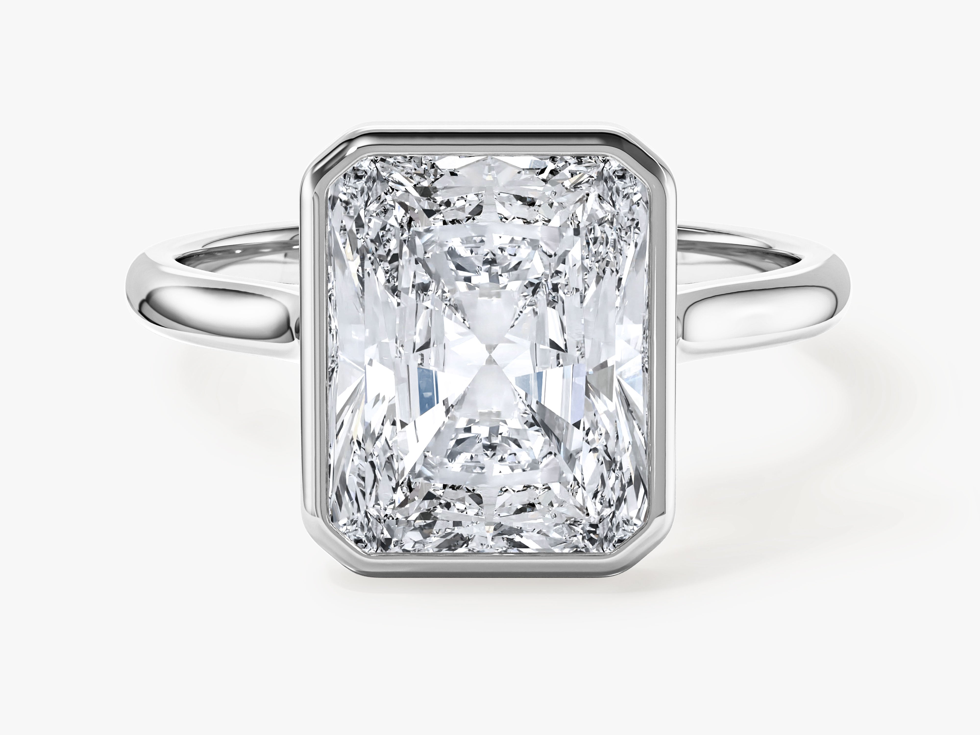 Bezel Radiant Lab Grown Diamond Engagement Ring (3.00 CT)