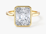 Bezel Radiant Lab Grown Diamond Engagement Ring (3.00 CT)