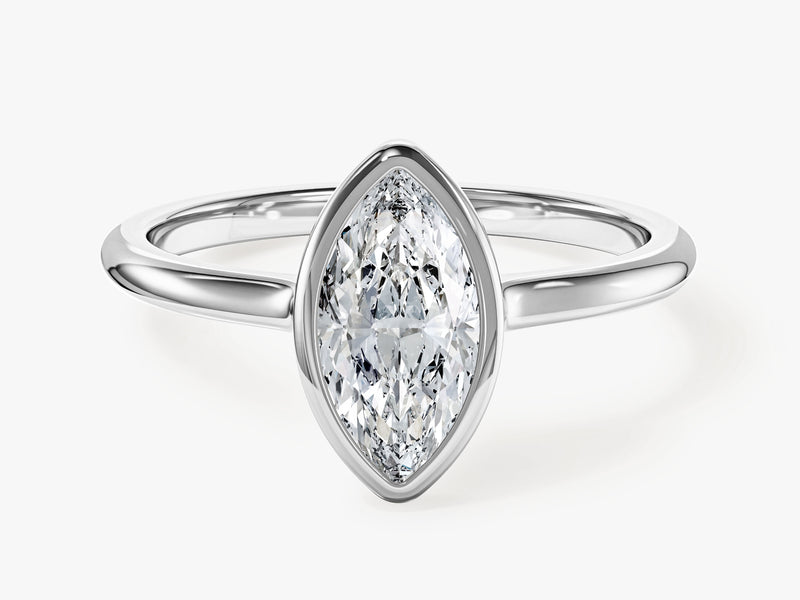 Bezel Marquise Moissanite Engagement Ring (1.00 CT)
