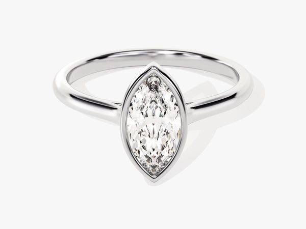 Marquise diamond engagement ring in white gold