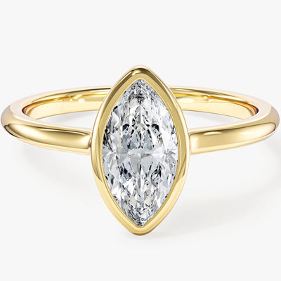 Bezel Marquise Moissanite Engagement Ring (1.00 CT)