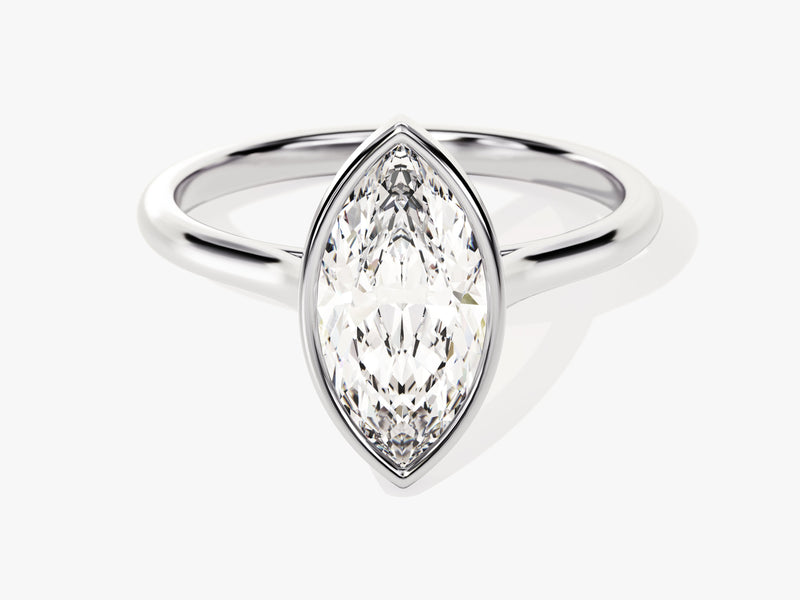 Bezel Marquise Diamond Engagement Ring (1.50 CT)