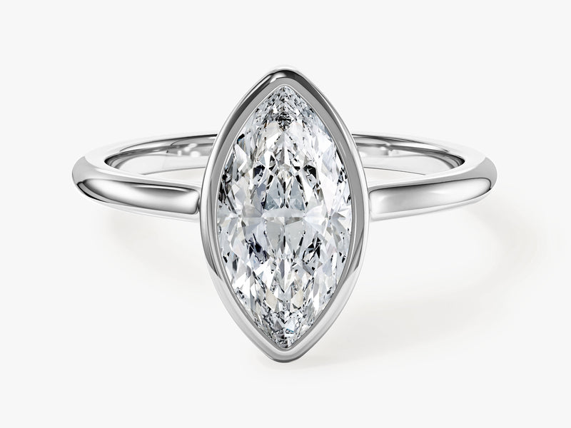 Bezel Marquise Moissanite Engagement Ring (1.50 CT)