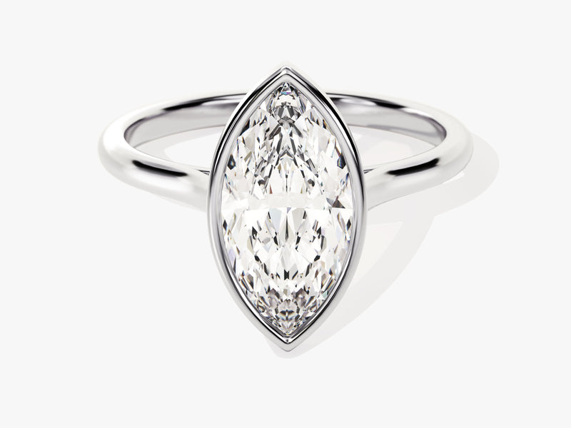 Bezel Marquise Diamond Engagement Ring (2.00 CT)