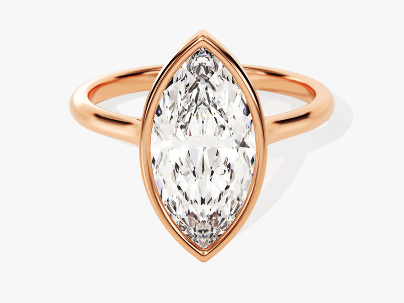 Rose gold marquise diamond engagement ring