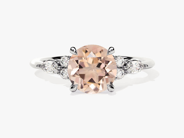 Oval morganite and diamond engagement ring